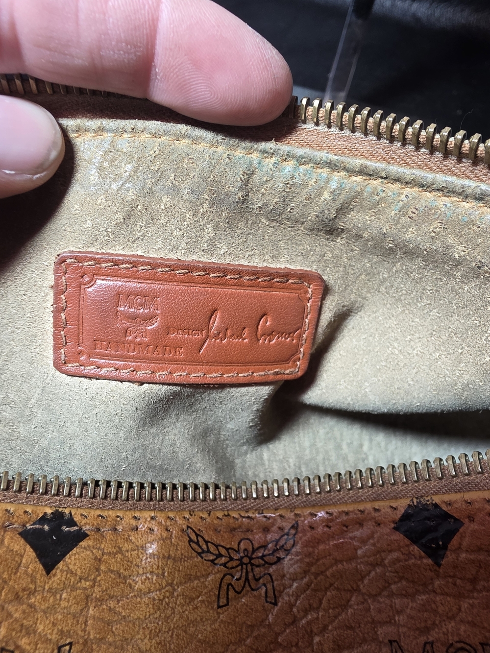 MCM Cognac Visetos Monogram Barrel Crossbody Bag - Picture 8 of 14